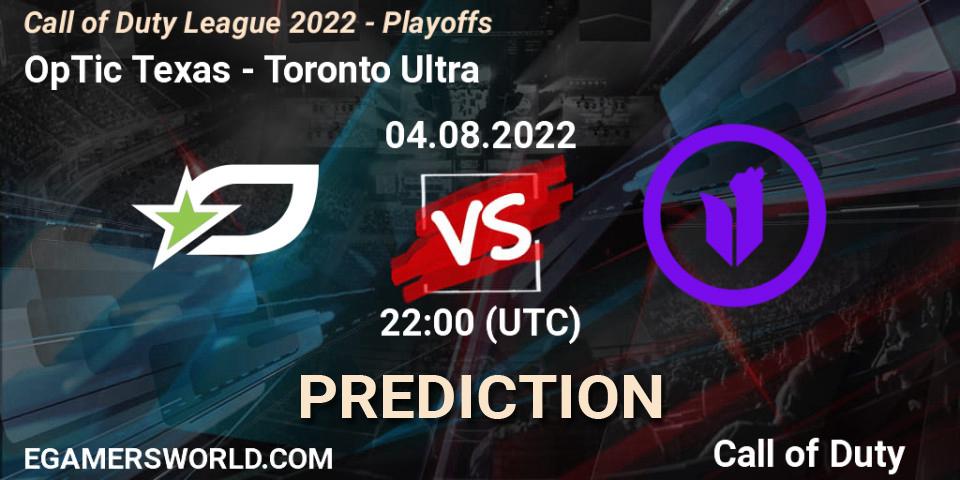 Prognoza OpTic Texas - Toronto Ultra. 05.08.22, Call of Duty, Call of Duty League 2022 - Playoffs