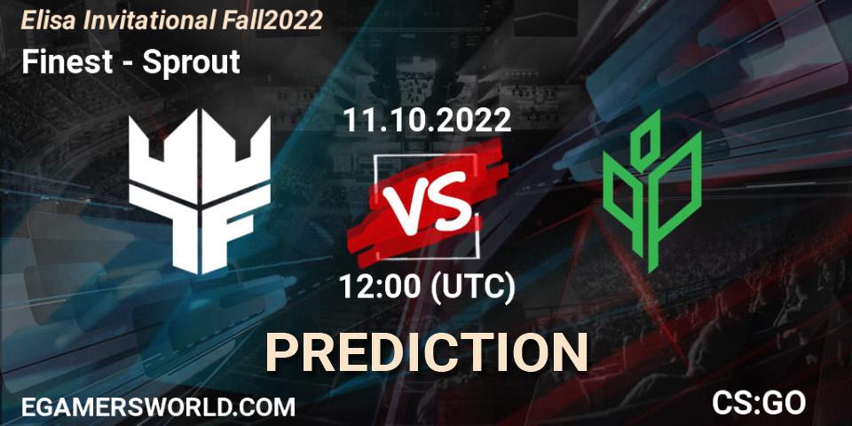Prognoza Finest - Sprout. 11.10.2022 at 12:20, Counter-Strike (CS2), Elisa Invitational Fall 2022