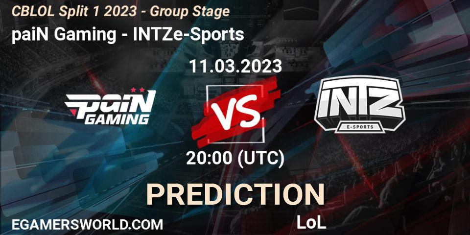 Prognoza paiN Gaming - INTZ e-Sports. 11.03.2023 at 20:10, LoL, CBLOL Split 1 2023 - Group Stage