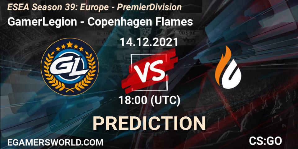 Prognoza GamerLegion - Copenhagen Flames. 14.12.2021 at 18:00, Counter-Strike (CS2), ESEA Season 39: Europe - Premier Division