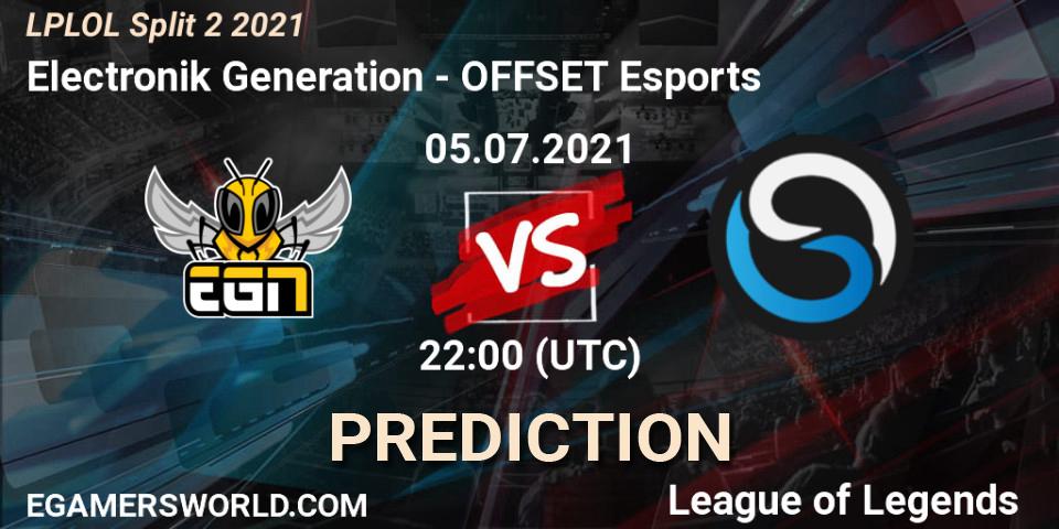 Prognoza Electronik Generation - OFFSET Esports. 05.07.2021 at 22:00, LoL, LPLOL Split 2 2021