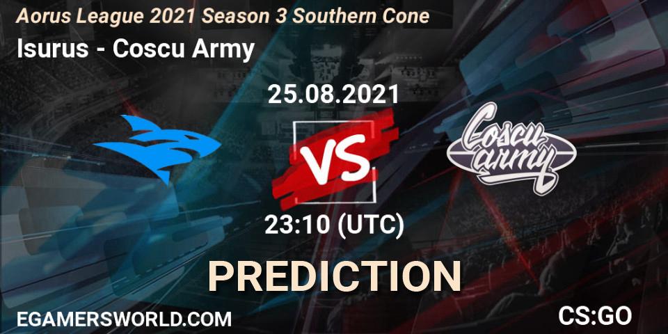 Prognoza Isurus - Coscu Army. 25.08.2021 at 23:00, Counter-Strike (CS2), Aorus League 2021 Season 3 Southern Cone