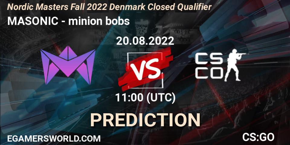 Prognoza MASONIC - minion bobs. 20.08.2022 at 11:10, Counter-Strike (CS2), Nordic Masters Fall 2022 Denmark Closed Qualifier
