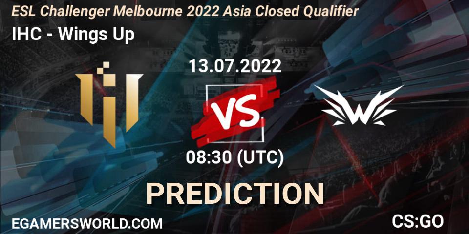 Prognoza IHC - Wings Up. 13.07.2022 at 08:30, Counter-Strike (CS2), ESL Challenger Melbourne 2022 Asia Closed Qualifier
