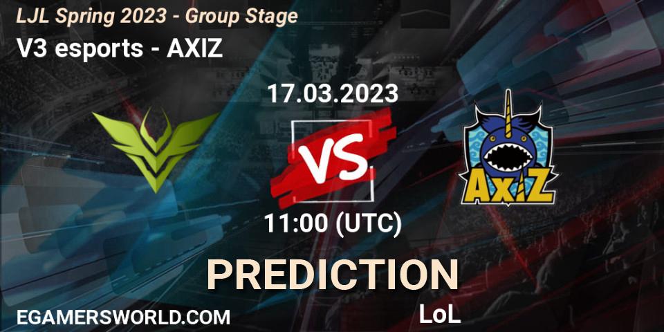 Prognoza V3 esports - AXIZ. 17.03.2023 at 11:15, LoL, LJL Spring 2023 - Group Stage