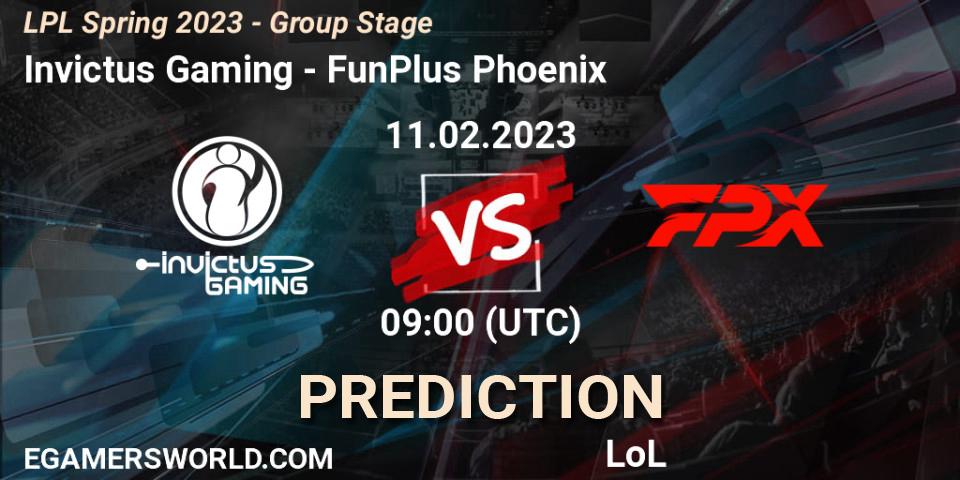 Prognoza Invictus Gaming - FunPlus Phoenix. 11.02.23, LoL, LPL Spring 2023 - Group Stage
