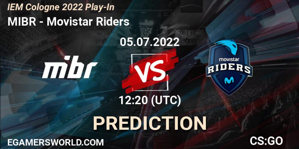 Prognoza MIBR - Movistar Riders. 05.07.2022 at 11:55, Counter-Strike (CS2), IEM Cologne 2022 Play-In