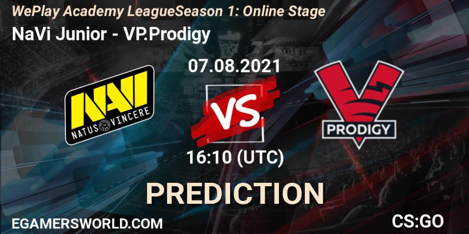 Prognoza NaVi Junior - VP.Prodigy. 07.08.2021 at 16:10, Counter-Strike (CS2), WePlay Academy League Season 1: Online Stage