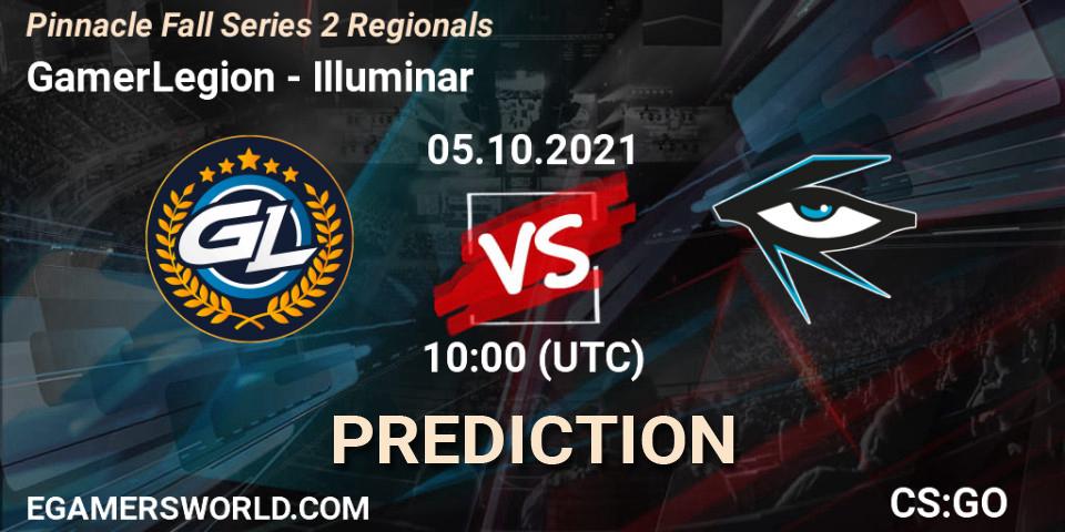 Prognoza GamerLegion - Illuminar. 05.10.2021 at 10:00, Counter-Strike (CS2), Pinnacle Fall Series 2 Regionals