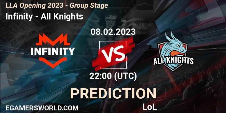 Prognoza Infinity - All Knights. 08.02.23, LoL, LLA Opening 2023 - Group Stage