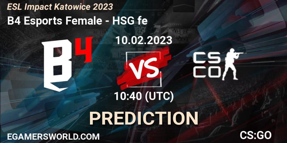 Prognoza B4 Esports Female - HSG. 10.02.23, CS2 (CS:GO), ESL Impact Katowice 2023
