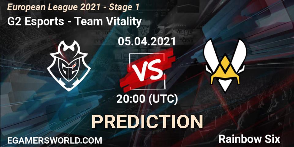 Prognoza G2 Esports - Team Vitality. 05.04.2021 at 18:30, Rainbow Six, European League 2021 - Stage 1
