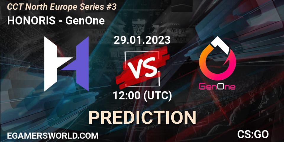 Prognoza HONORIS - GenOne. 29.01.2023 at 12:00, Counter-Strike (CS2), CCT North Europe Series #3