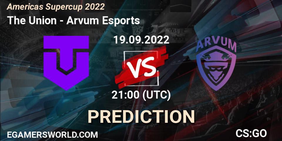 Prognoza The Union - Arvum Esports. 19.09.2022 at 22:00, Counter-Strike (CS2), Americas Supercup 2022