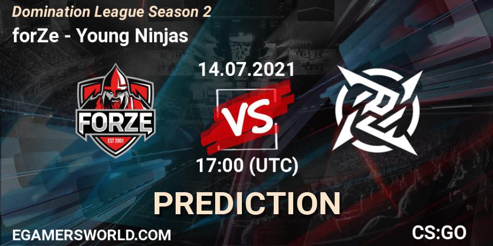 Prognoza forZe - Young Ninjas. 14.07.21, CS2 (CS:GO), Domination League Season 2