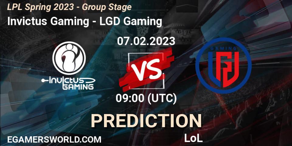 Prognoza Invictus Gaming - LGD Gaming. 07.02.23, LoL, LPL Spring 2023 - Group Stage