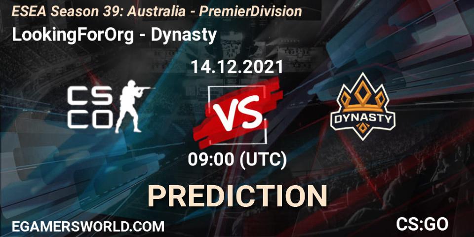Prognoza LookingForOrg - Hazard. 15.12.2021 at 09:00, Counter-Strike (CS2), ESEA Season 39: Australia - Premier Division