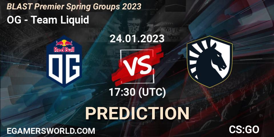 Prognoza OG - Team Liquid. 24.01.2023 at 17:20, Counter-Strike (CS2), BLAST Premier Spring Groups 2023