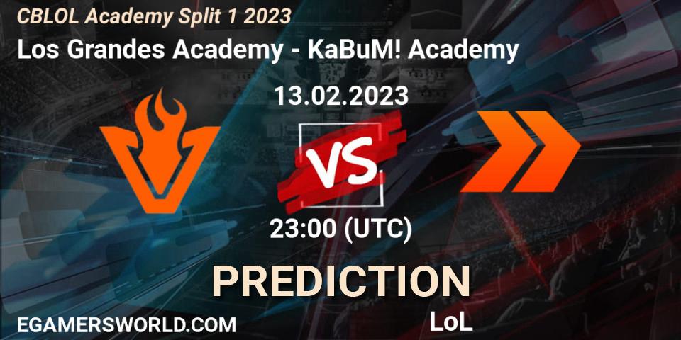 Prognoza Los Grandes Academy - KaBuM! Academy. 14.02.2023 at 00:00, LoL, CBLOL Academy Split 1 2023