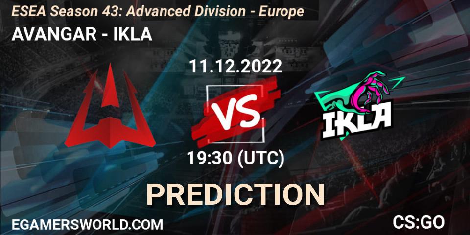 Prognoza AVANGAR - IKLA. 11.12.22, CS2 (CS:GO), ESEA Season 43: Advanced Division - Europe