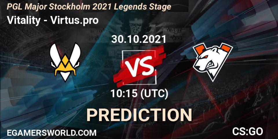 Prognoza Vitality - Virtus.pro. 30.10.2021 at 12:00, Counter-Strike (CS2), PGL Major Stockholm 2021 Legends Stage
