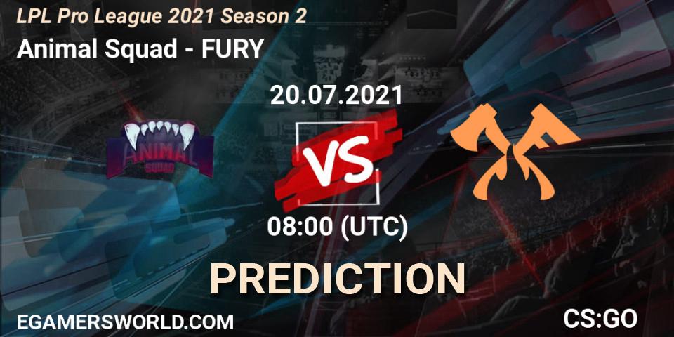 Prognoza Animal Squad - FURY. 20.07.2021 at 08:00, Counter-Strike (CS2), LPL Pro League 2021 Season 2