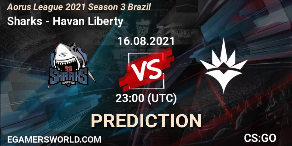 Prognoza Sharks - Havan Liberty. 16.08.21, CS2 (CS:GO), Aorus League 2021 Season 3 Brazil
