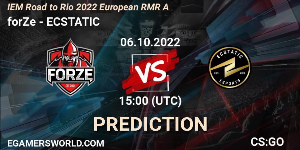 Prognoza forZe - ECSTATIC. 06.10.2022 at 15:30, Counter-Strike (CS2), IEM Road to Rio 2022 European RMR A