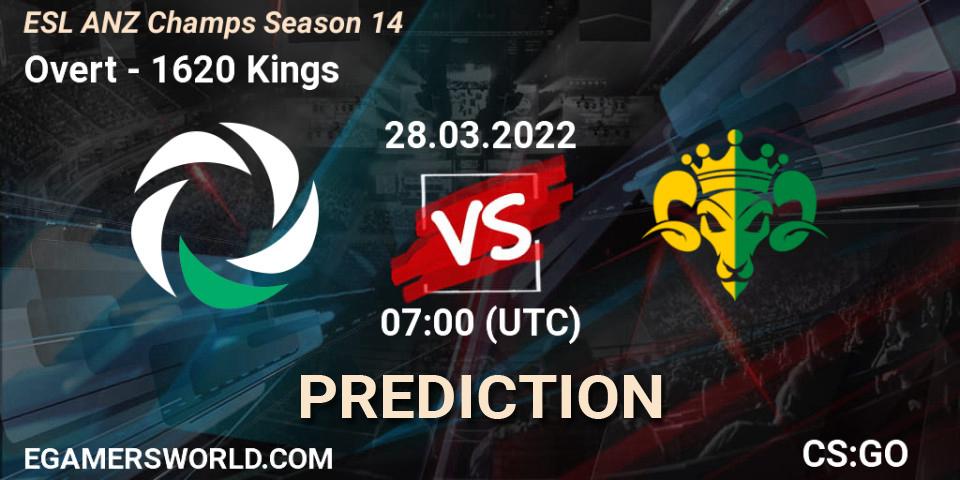 Prognoza Overt - 1620 Kings. 28.03.2022 at 07:00, Counter-Strike (CS2), ESL ANZ Champs Season 14