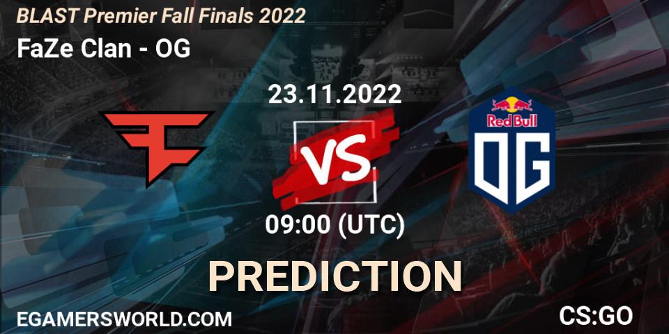 Prognoza FaZe Clan - OG. 23.11.2022 at 09:00, Counter-Strike (CS2), BLAST Premier Fall Finals 2022