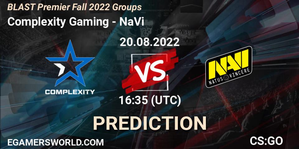 Prognoza Complexity Gaming - NaVi. 20.08.2022 at 16:35, Counter-Strike (CS2), BLAST Premier Fall 2022 Groups