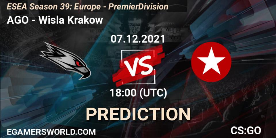 Prognoza AGO - Wisla Krakow. 07.12.2021 at 18:15, Counter-Strike (CS2), ESEA Season 39: Europe - Premier Division