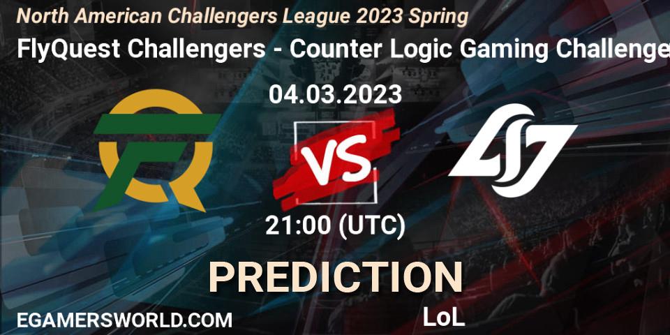 Prognoza FlyQuest Challengers - Counter Logic Gaming Challengers. 04.03.23, LoL, NACL 2023 Spring - Group Stage