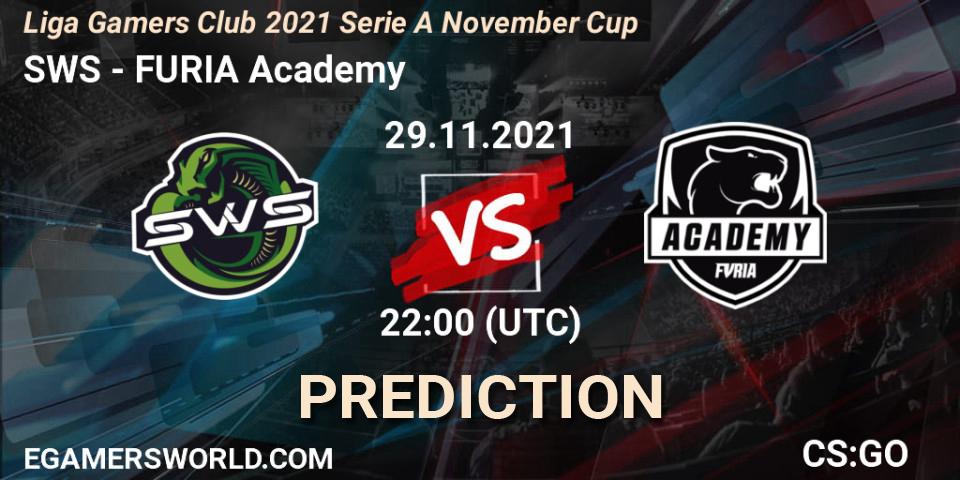 Prognoza SWS - FURIA Academy. 29.11.2021 at 18:00, Counter-Strike (CS2), Liga Gamers Club 2021 Serie A November Cup