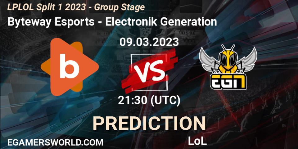 Prognoza Byteway Esports - Electronik Generation. 10.02.2023 at 21:30, LoL, LPLOL Split 1 2023 - Group Stage
