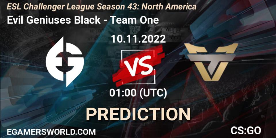 Prognoza Evil Geniuses Black - Team One. 07.12.22, CS2 (CS:GO), ESL Challenger League Season 43: North America