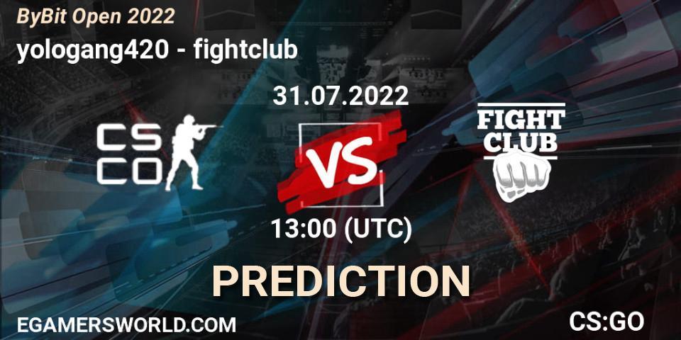 Prognoza yologang420 - fightclub. 31.07.22, CS2 (CS:GO), Esportal Bybit Open 2022