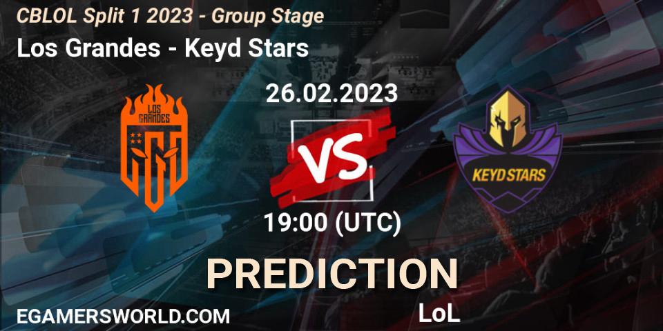 Prognoza Los Grandes - Keyd Stars. 26.02.2023 at 19:00, LoL, CBLOL Split 1 2023 - Group Stage