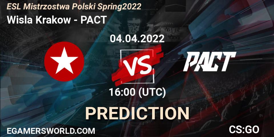 Prognoza Wisla Krakow - PACT. 04.04.2022 at 16:00, Counter-Strike (CS2), ESL Mistrzostwa Polski Spring 2022