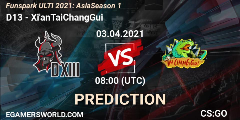 Prognoza D13 - Xi'anTaiChangGui. 03.04.2021 at 09:30, Counter-Strike (CS2), Funspark ULTI 2021: Asia Season 1