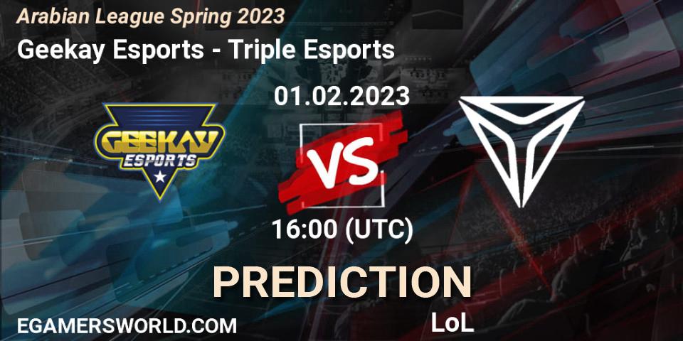 Prognoza Geekay Esports - Triple Esports. 01.02.23, LoL, Arabian League Spring 2023