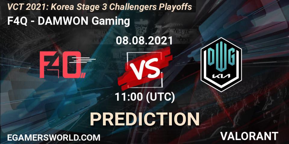 Prognoza F4Q - DAMWON Gaming. 08.08.2021 at 11:00, VALORANT, VCT 2021: Korea Stage 3 Challengers Playoffs