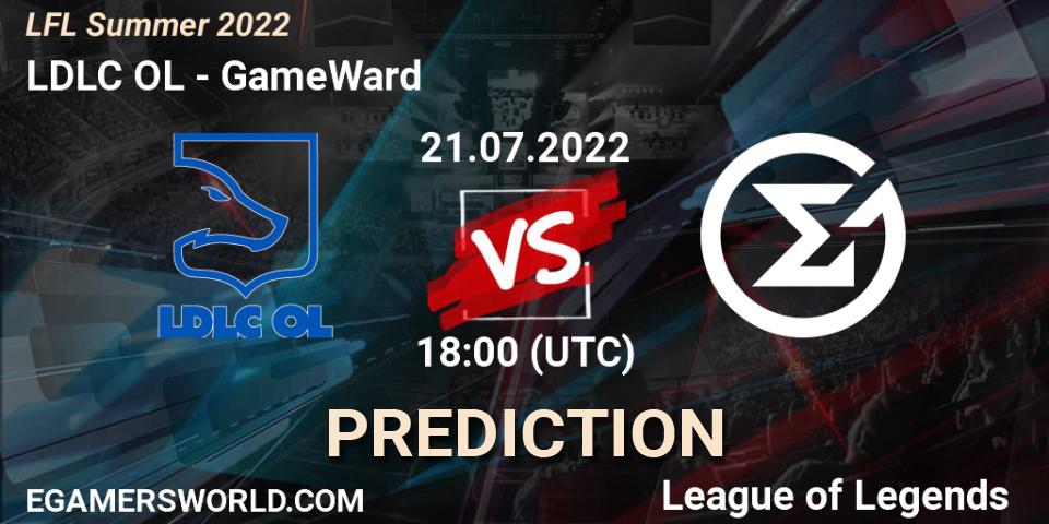 Prognoza LDLC OL - GameWard. 21.07.2022 at 18:10, LoL, LFL Summer 2022