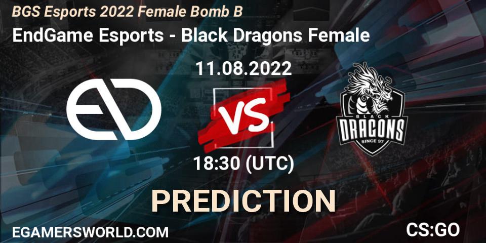 Prognoza EndGame Esports - Black Dragons Female. 11.08.2022 at 18:30, Counter-Strike (CS2), Monster Energy BGS Bomb B Women Cup 2022