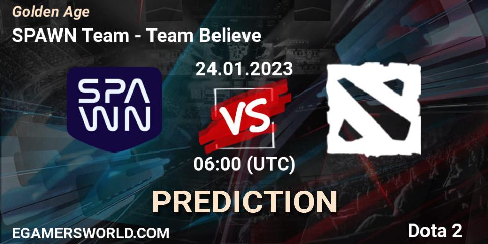 Prognoza SPAWN Team - Team Believe. 24.01.2023 at 05:59, Dota 2, Golden Age