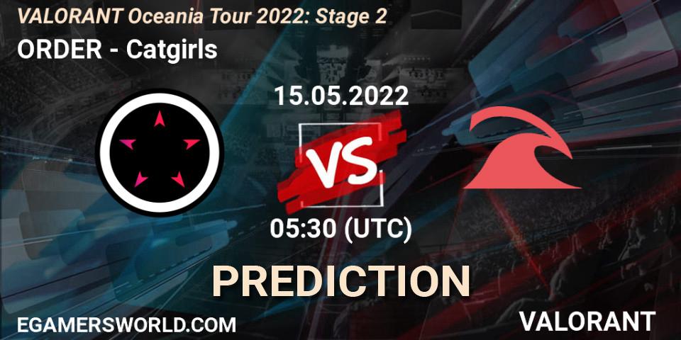 Prognoza ORDER - Catgirls. 15.05.2022 at 05:30, VALORANT, VALORANT Oceania Tour 2022: Stage 2