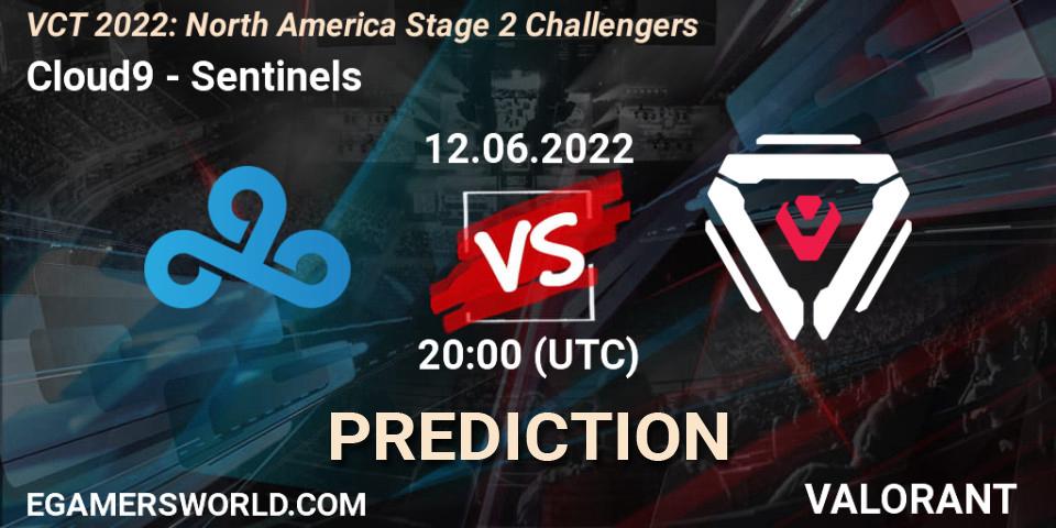 Prognoza Cloud9 - Sentinels. 12.06.2022 at 20:00, VALORANT, VCT 2022: North America Stage 2 Challengers