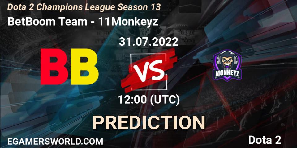 Prognoza BetBoom Team - 11Monkeyz. 31.07.2022 at 12:00, Dota 2, Dota 2 Champions League Season 13