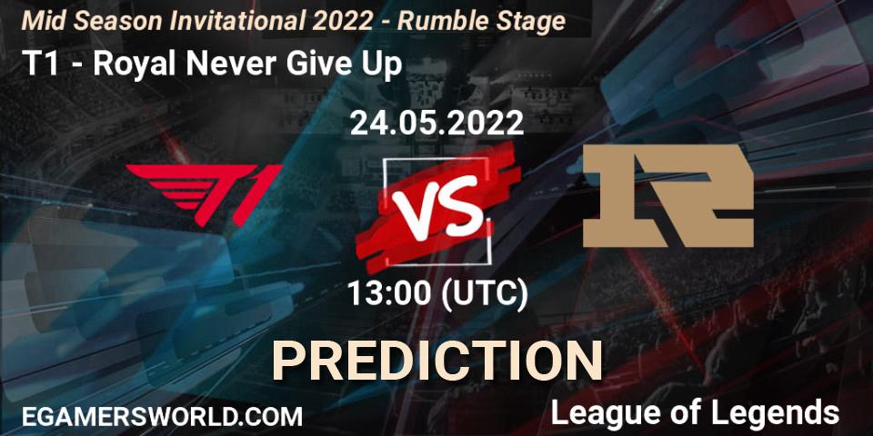 Prognoza T1 - Royal Never Give Up. 24.05.2022 at 11:00, LoL, Mid Season Invitational 2022 - Rumble Stage
