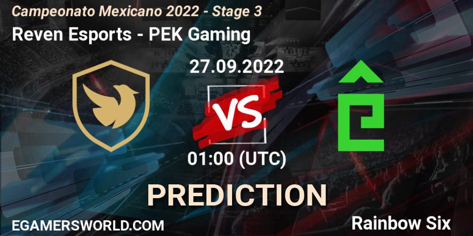 Prognoza Reven Esports - PÊEK Gaming. 27.09.2022 at 01:00, Rainbow Six, Campeonato Mexicano 2022 - Stage 3
